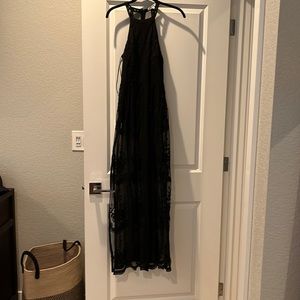 Black halter style long dress